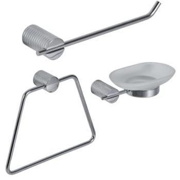 Showerdrape Vitality Metallic Silver Stainless‑Steel Wall‑Mounted Bathroom Kit