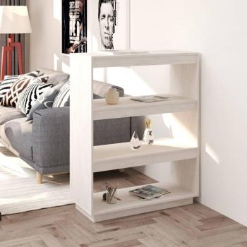 Librería/Partition de Madera Maciza de Pino Blanco - 80x35x103 cm