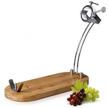 Jamonero Giratorio de Madera de Bambú y Acero Inoxidable