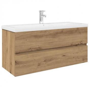 Armoire lavabo chêne artisanal avec robinet intégré