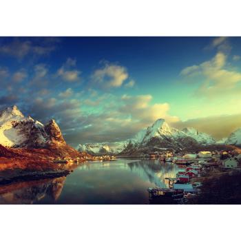 Papermoon Fototapete »Alpenidylle an den Lofoten«