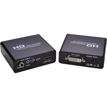 Convertidor HDMI a DVI con Divisor Audio 3.5 mm / RCA + Coaxial