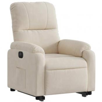 Microfibra Beige Sillón Reclinable y Elevable 360°