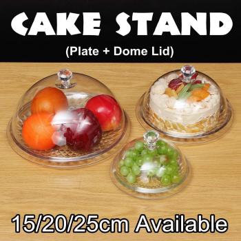 3 Size Acrylic Transparent Round Cake Stand with Dust Cover