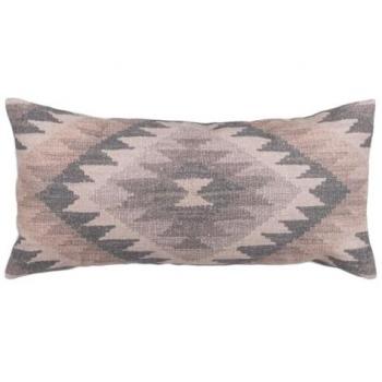 Cojín de Algodón Gris Rosa 30 x 60 cm