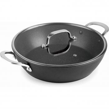 Taza Cacerola Baja Easy 24 cm con Tapa de Aluminio