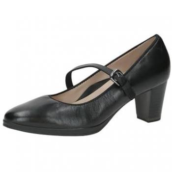 Escarpin CAPRICE noir en cuir, talon bloc, taille 38,5