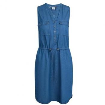 Ragwear Modisches Damen Blusenkleid in Denim Blau, Größe S