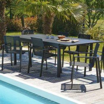 DcbGarden Table Jardin Miami 240x100cm Gris Anthracite
