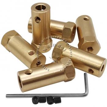Copper Rigid Hexagon Coupling for Motor Shaft (3/4/5/6/7/8mm)