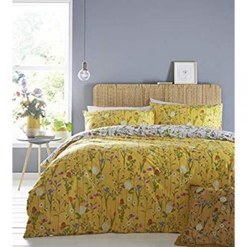 Super King Yellow Garden Florals Bedding Set