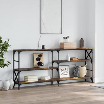 VidaXL Smoked Oak Console Table 180x29x76.5 cm