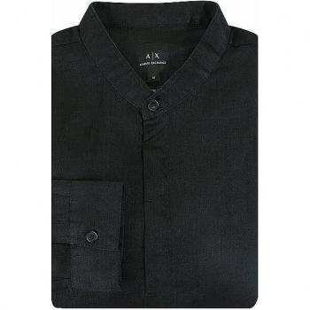 ARMANI EXCHANGE Leinenhemd in Schwarz | S