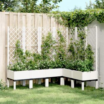 VidaXL Garden Planter with Trellis White 160x120x142 cm PP