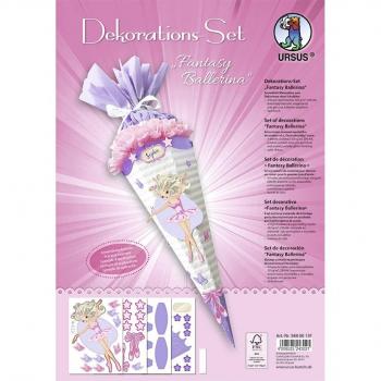 URSUS Dekorationssets Dekorations-Set Fantasy Ballerina 4 Bogen Bastelkarton