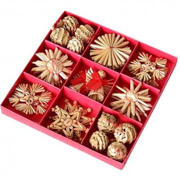 Adorno Navideño Simple en Paja con Mini Kit Estrella