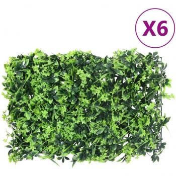 VidaXL Artificial Leaf Fence 6 pcs Green 40x60 cm