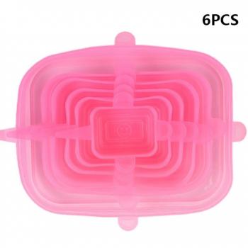 6 Pcs Airtight Silicone Lids - Reusable Bowl Covers