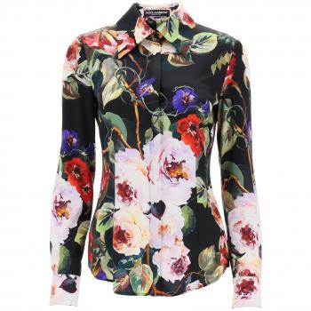 Dolce & Gabbana Floral Print Silk Blend Shirt - XS Multicolor Female