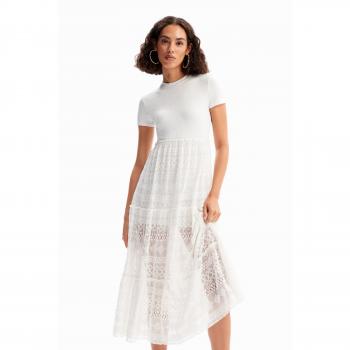 Vestido Midi Desigual con Detalle de Tul