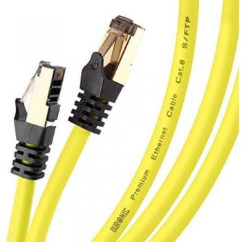 Câble Ethernet CAT8 Jaune 0,5M Duronic