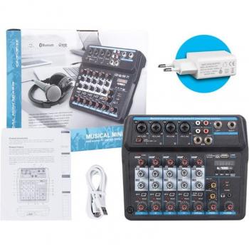 6-Channel Bluetooth Mixer with USB and Phantom Power