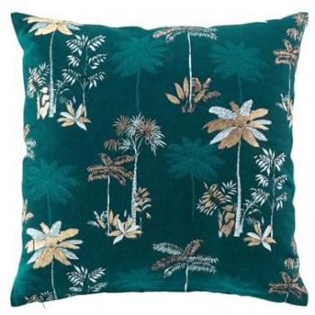 Coussin dehoussable 45 x 45 cm coton imprime or Idalia