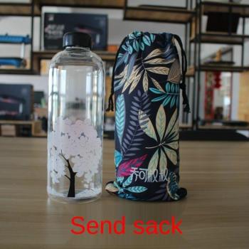 1000 ML Cherry Gradient Color Glass Water Bottle