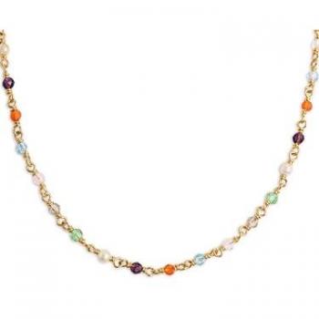 Collar Singularu Mini Crystals Colors Plata Baño Oro