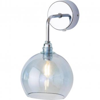 Applique Rowan in argento con paralume blu