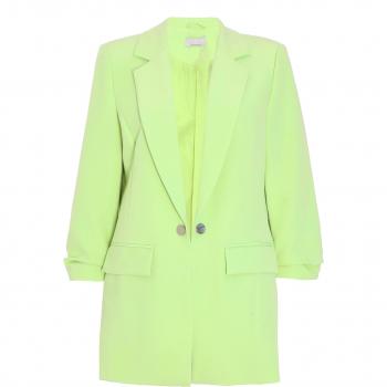 Quiz Women's Lime Ruched Sleeve Blazer - Green - Size 10 UK