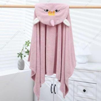 Serviette de bain microfibre douce capuche dessin animé requin dinosaure