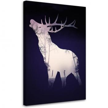 Cuadro Decorativo Ciervos en el Bosque 40x60 Morado