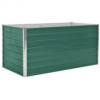 Macetero Elevado de Plantas en Verde con Acero Galvanizado 160x80x77