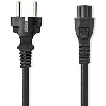 Stroomkabel Schuko Male - IEC-320-C5 5,0 m Zwart