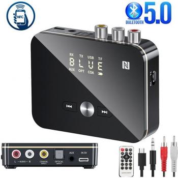 Adaptateur Audio 5.0 NFC avec Jack AUX RCA et Microphone