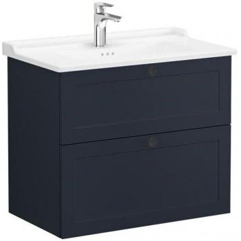 Vitra Meuble de salle de bain avec lavabo bleu mat 80x67 cm