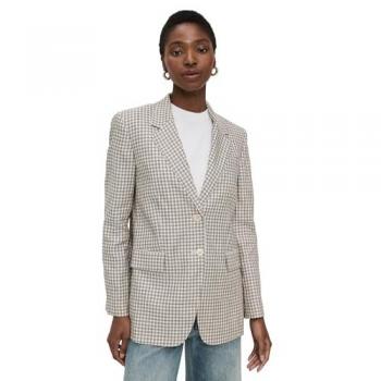 Theory White Oversized Linen‑Blend Blazer – Size 2