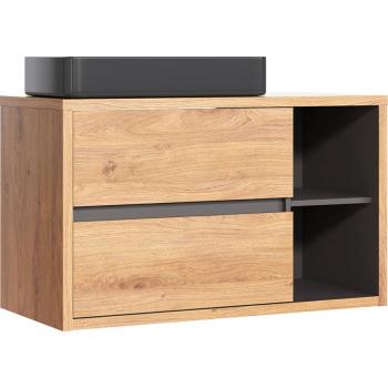 Armadio lavabo Rigel marrone e antrachite 1 m