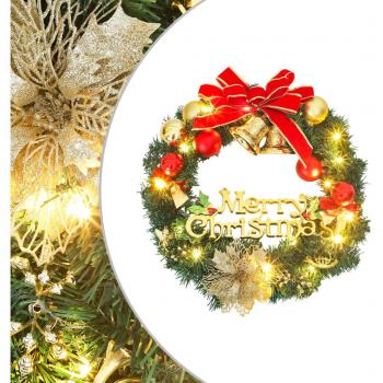 VidaXL Corona de Navidad con 35 luces LED verde 60 cm