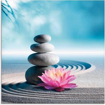 Meditationsglas – Zen‑Sand, Lilien und Steine