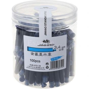 Cartouches d'encre Jinhao effaçables pour stylo-plume bleu, 100 pièces
