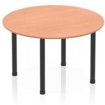 Impulse 1200mm Round Table Beech Top Black Post Leg I004188