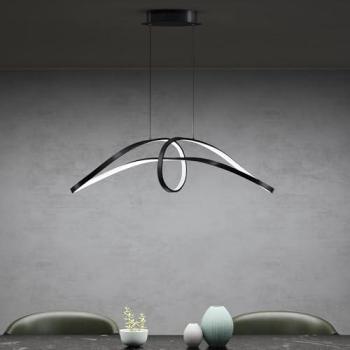 Lustre Suspendu Noir Mai&Mai 30W, Hauteur Ajustable 90×100 CM, Trois Températures de Couleur