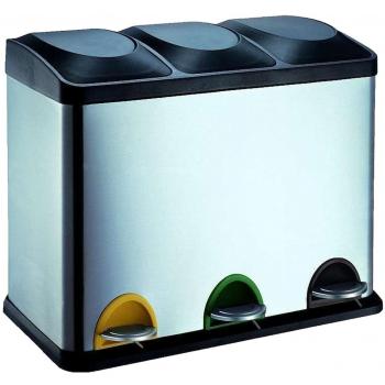 Cubo Protenrop 45 litros 3 Compartimentos Acero Inoxidable