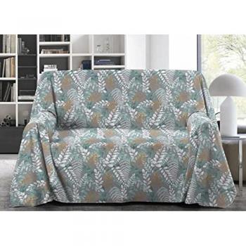 Telo Arredo Granfoulard Copritutto Salvadivano 100% Cotone Disegno Foglie, misura Singolo colore Foglie