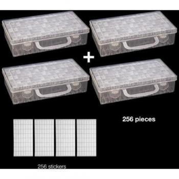 Neue 64-Fach-Gitterbox für 5D-Diamant-Malerei, Zubehör-Perlenbehälter, Lagerungsorganisator für Kleinpartikel