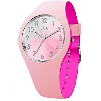ICE duo chic Pink silver - Damenuhr mit Silikonarmband