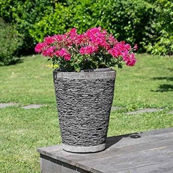 Maceta tiesto jardinera cónica pizarra 50 cm jardín terraza zen