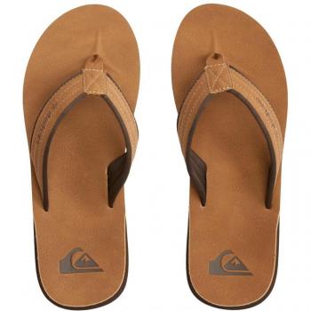 Quiksilver Carver Nubuck Flip-Flops Herren – Beige/Tan – EU 45, Größe 12